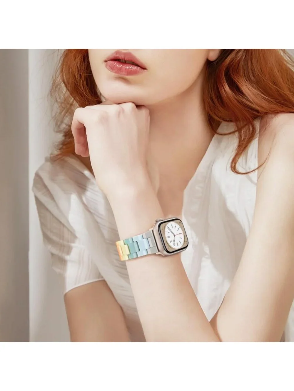 Colorful Resin Apple Watch Band - Lightweight Fashion Strap for 40/41/42mm